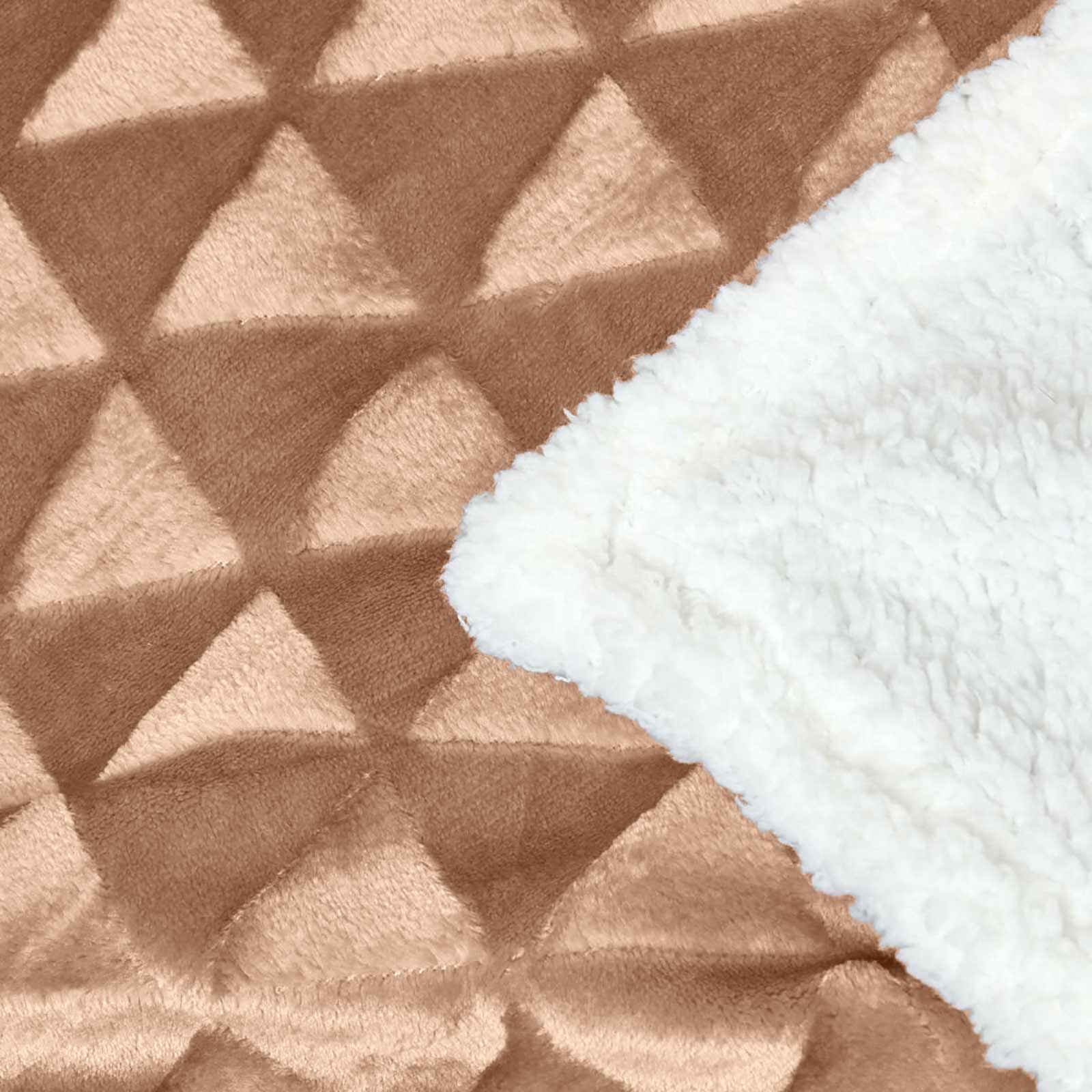 Homescapes Plaid polaire Marron clair et revers sherpa, 200 x 230 cm - 4