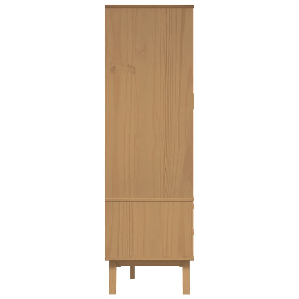 Armário OLDEN de madeira maciça de pinho branco e marrom 76,5x53x172 cm - COMFORTXL - 8
