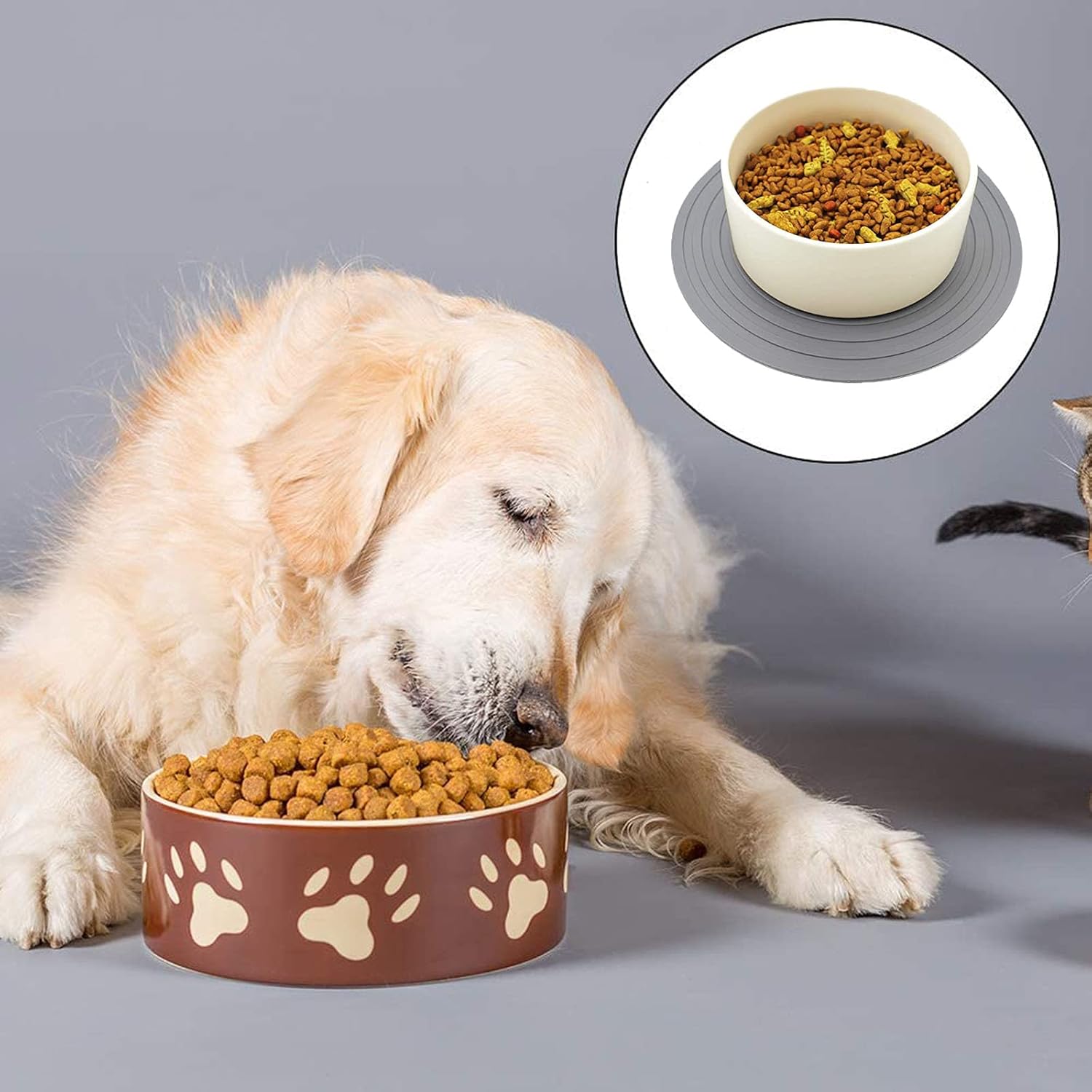 2 alfombrillas de silicona portátiles para comida de perros y gatos. - 7
