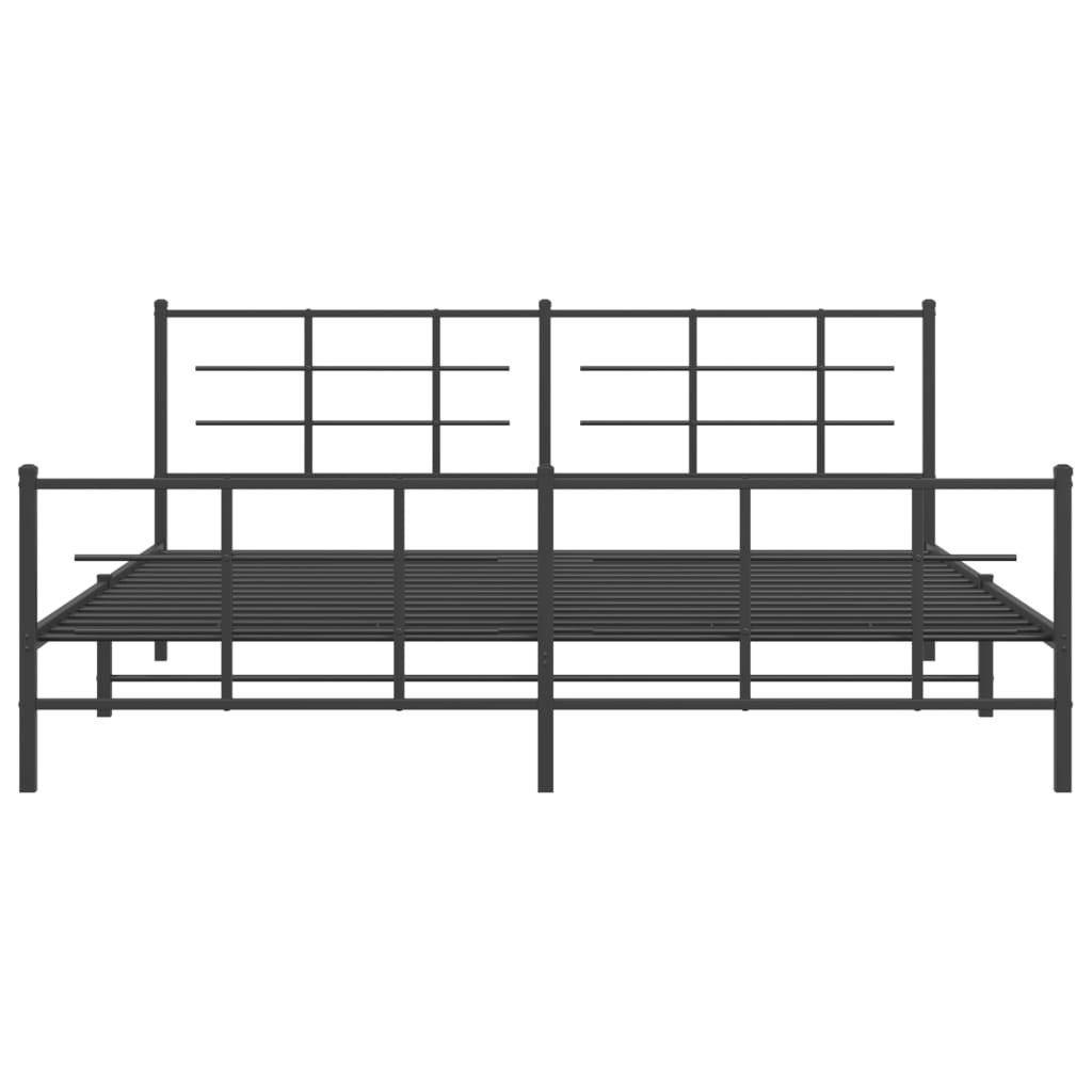 Estructura cama sin colchón con estribo metal negro 193x203 cm vidaXL - 4