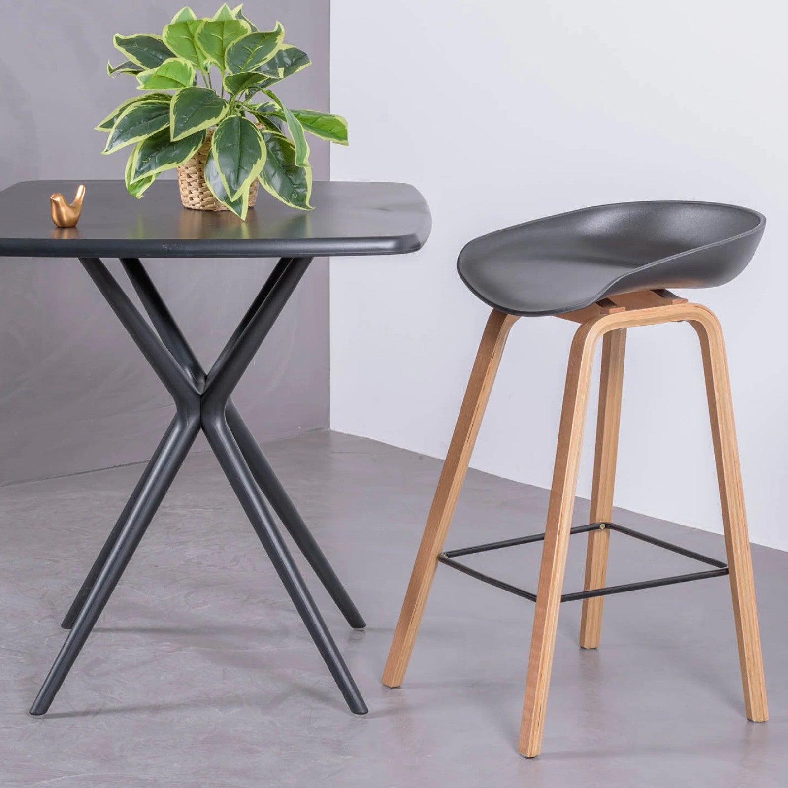 Tabouret nordique pieds en bois de hêtre (63cm) - Daxer - 2