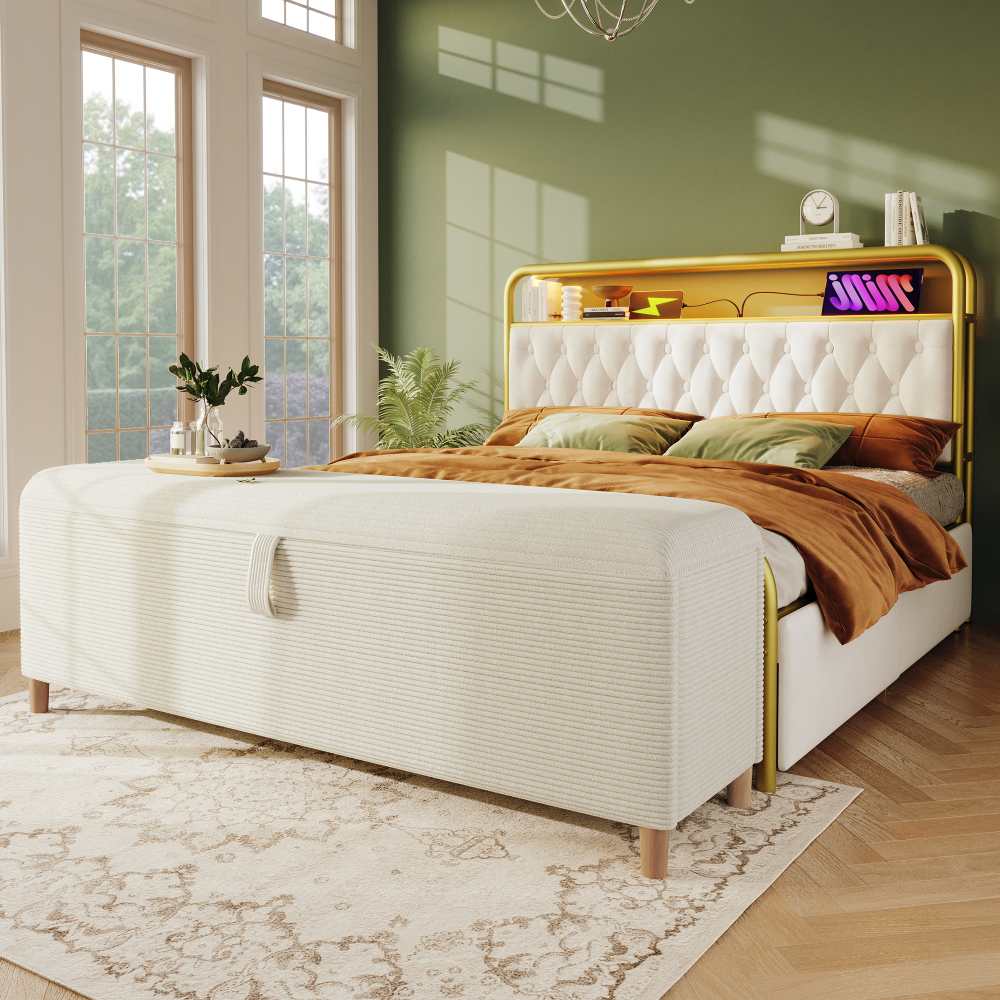 Banc de rangement élégant avec coffre hydraulique, assise confortable et multifonctions pour salon et chambre - 8