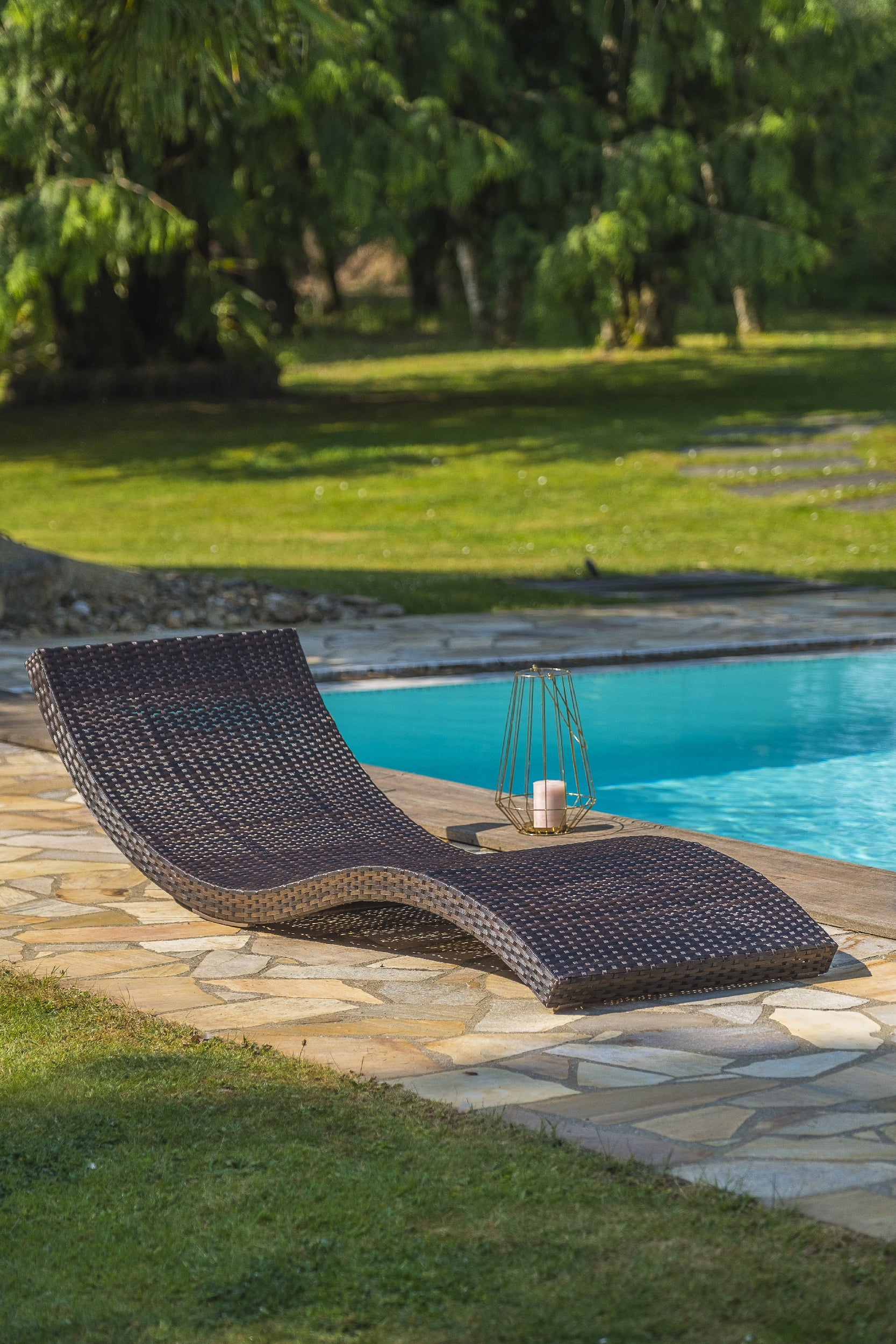 Bain de soleil en résine tressée chocolat CANCUN - DCB GARDEN - 6