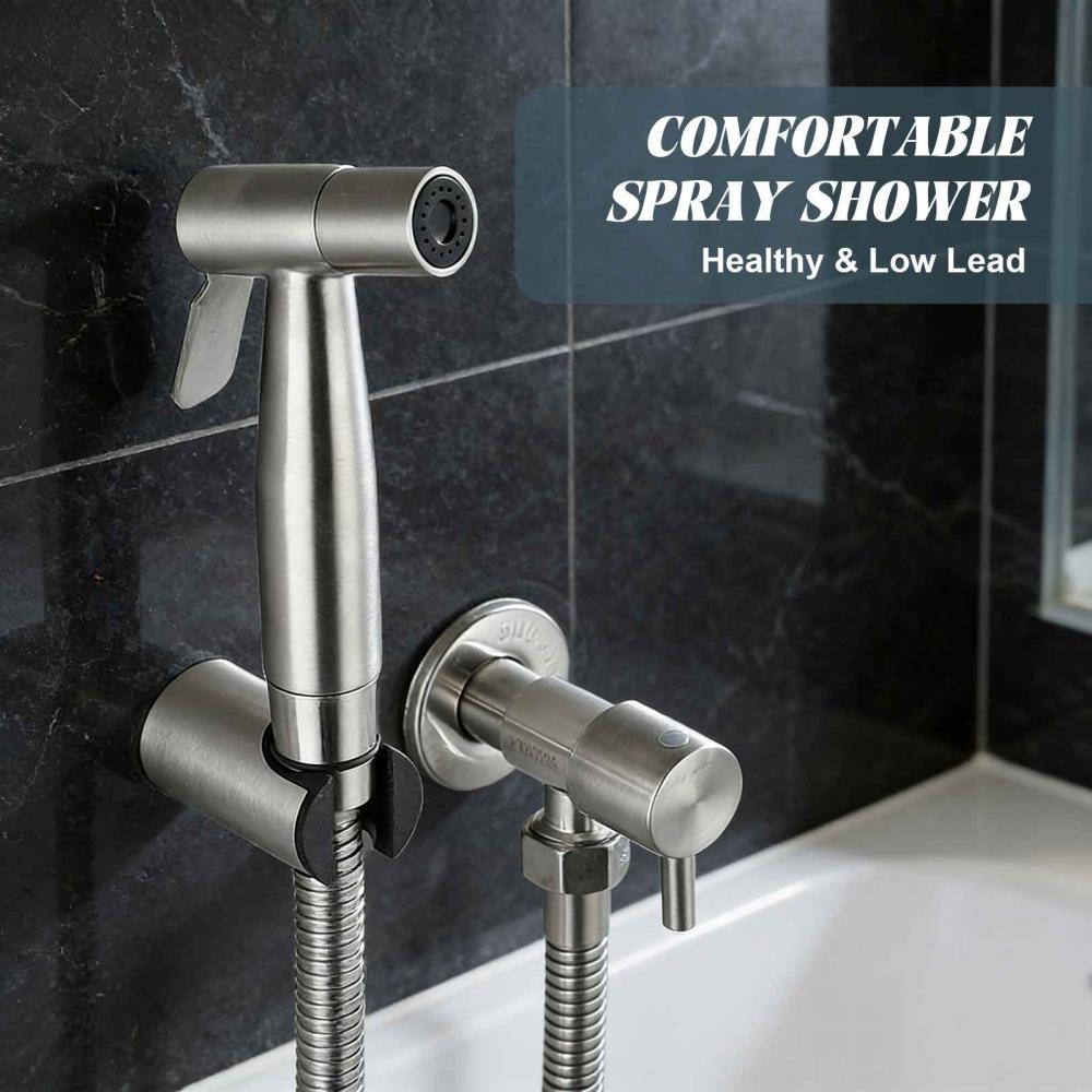 Ensemble Pulvérisateur WC en Acier Inox 304 – Douchette Hygiène Intime, Jet Pressurisé pour Salle de Bain - 6