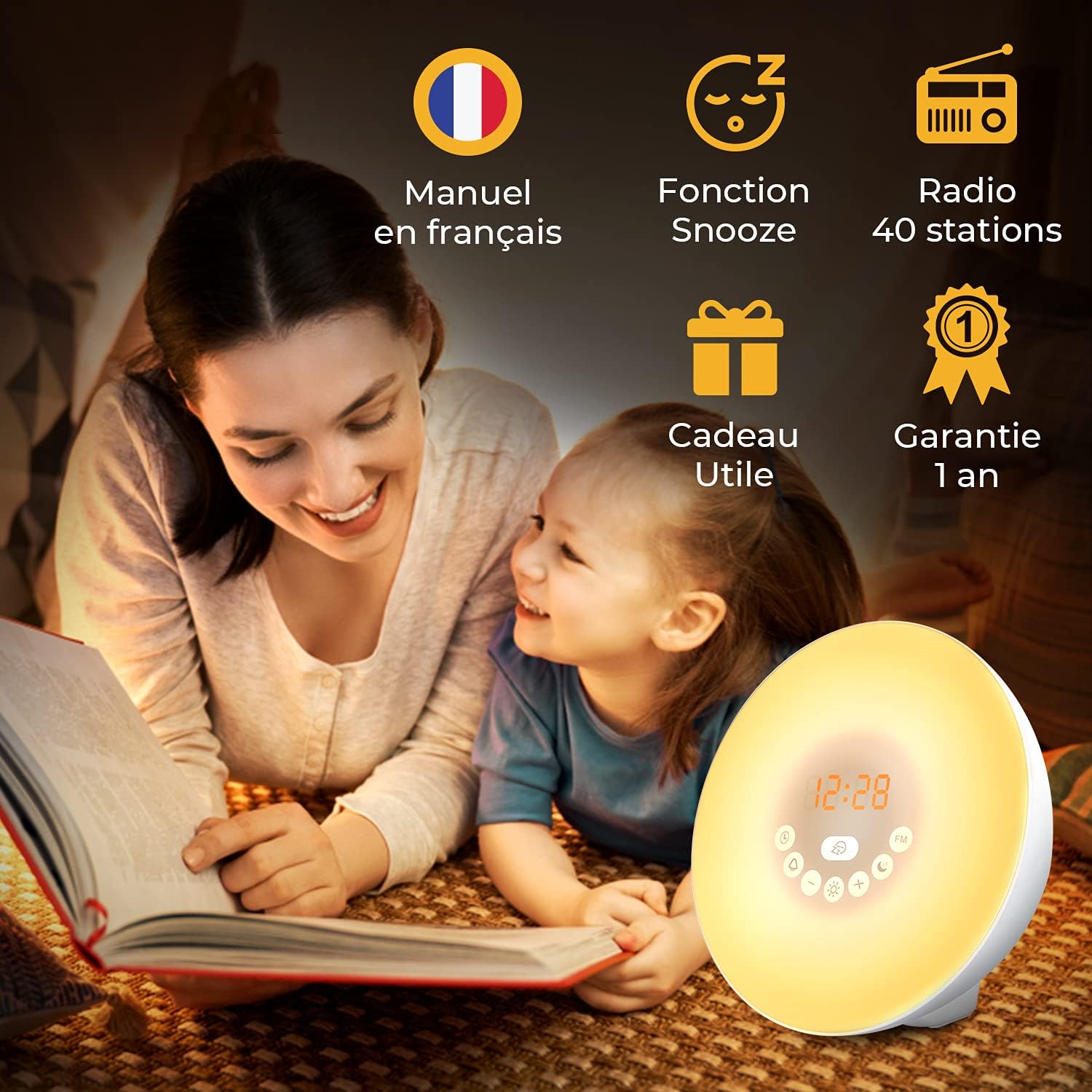 Réveil Lumineux - Simulateur d'aube - Avec Option Afficheur Eteint - Vivez des Matins Plus Zen - Reveil Lumière Progressive - 4