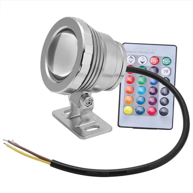 Podwodny, wielokolorowy reflektor ogrodowy LED RGB, wodoodporny, AC/DC 12 V (srebrny)