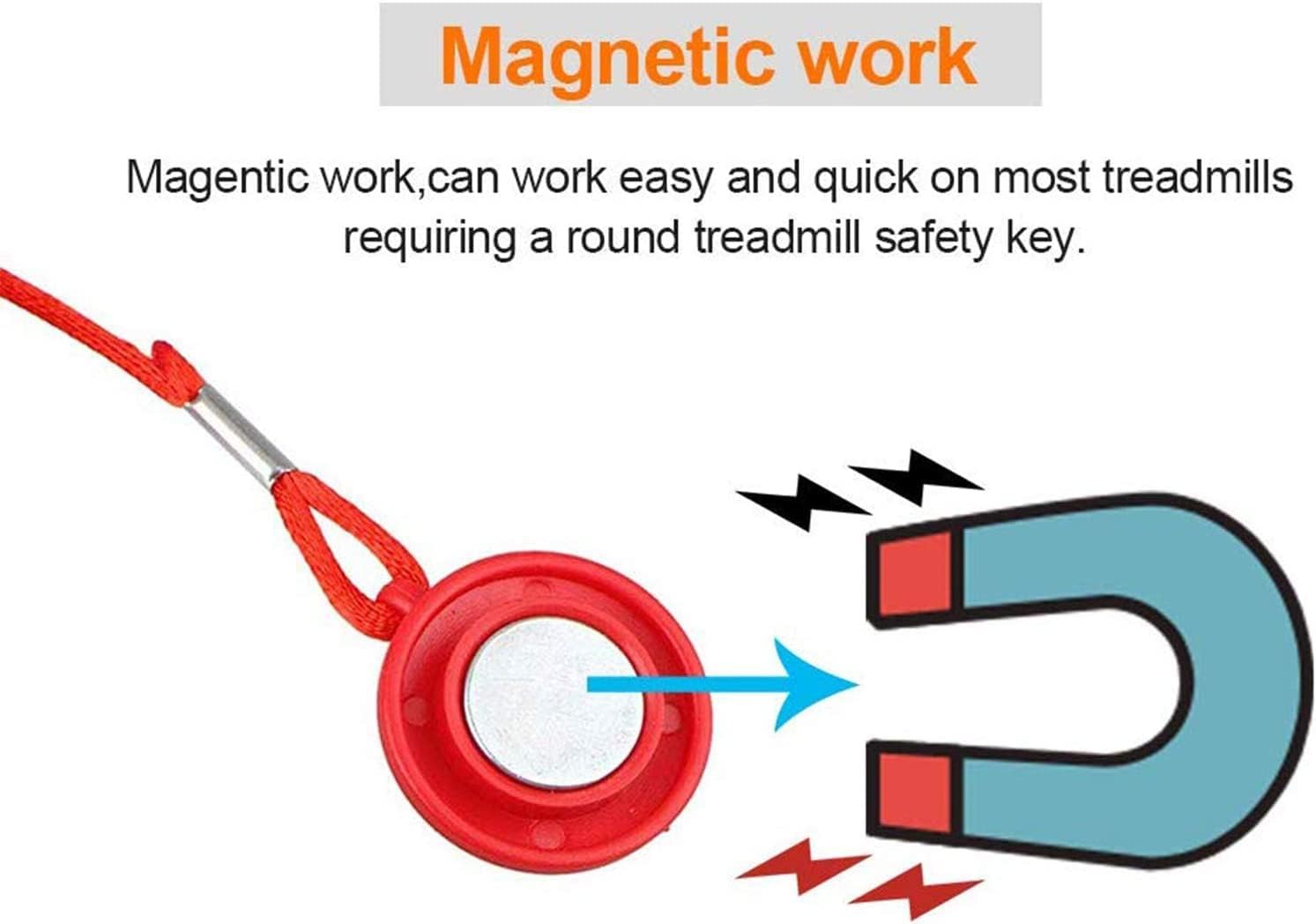 2 Pezzi Chiave Di Sicurezza Universale Per Tapis Roulant - Magnetica Rossa - 4