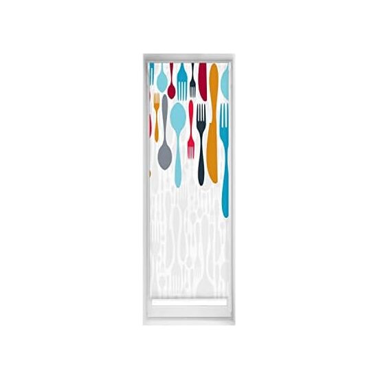 Estor estampado easyfix sin taladrar - estor translúcido tamaño 55x150 - estor sin herramientas color cubiertos | blindecor