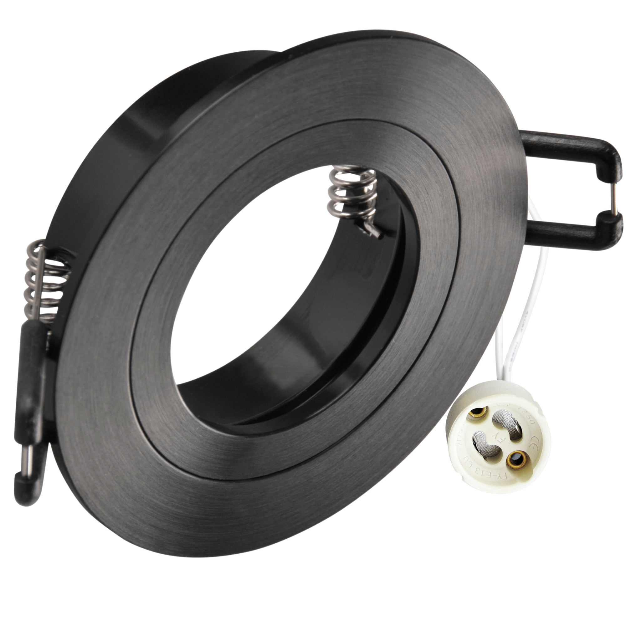 Oprawa sufitowa wpuszczana podtynkowa Febe czarna satyna 1xGU10x8W okrągła IP20 wym: 2,5 x 8 x 8 cm aluminium Polux - 4