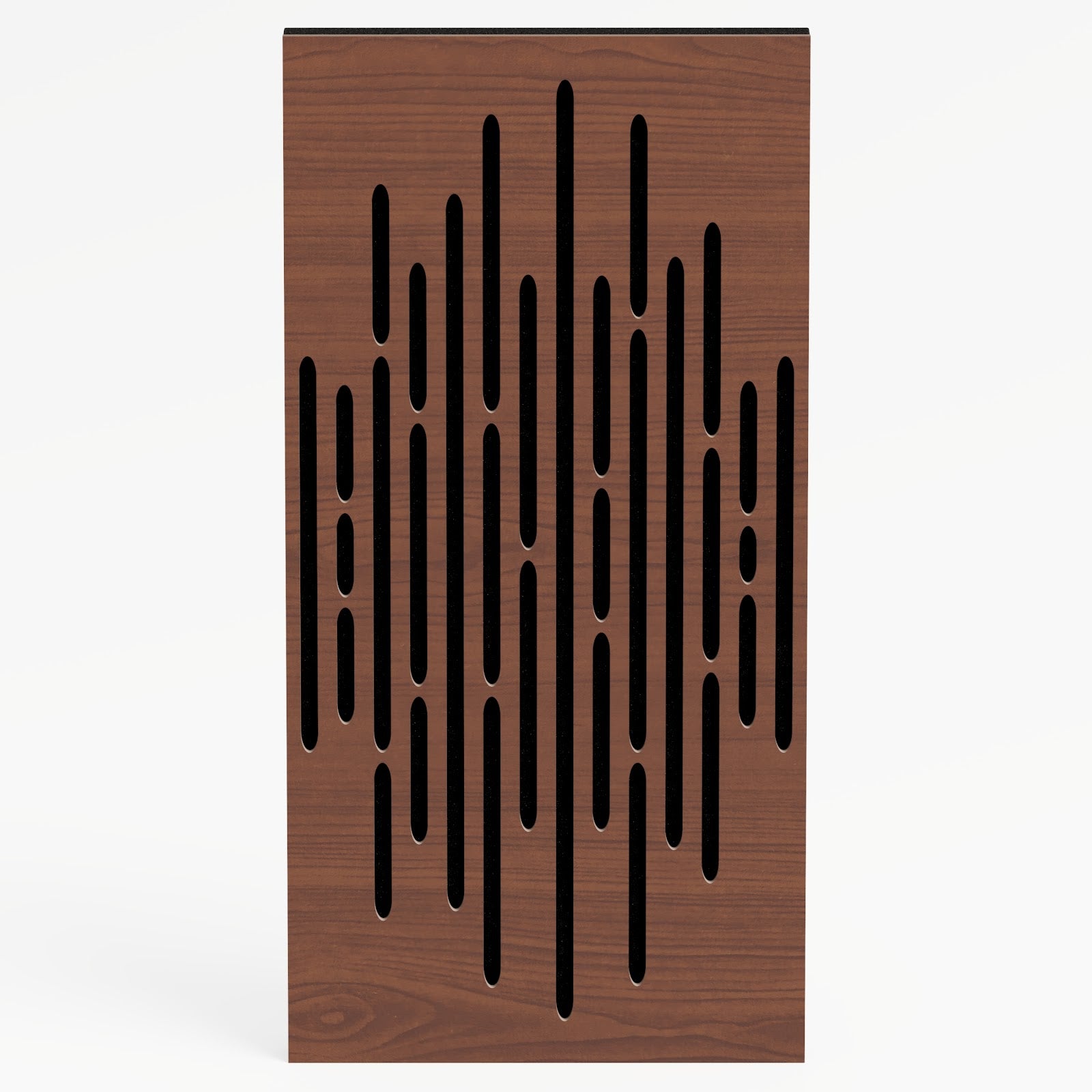 Lot de 4 Panneaux acoustiques étroits insonorisants WAVE 50x25x5 cm -0,5 m²surf.totale -MDF perforé laminé et mousse acoustique -Noix - 2