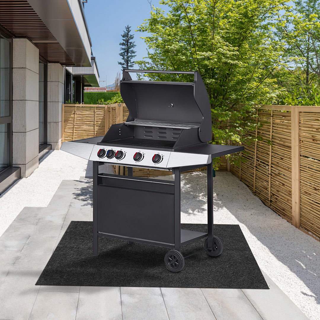 Mata pod grill 75x120 cm, ochrona podłoża zewnętrznego, odporna na olej, powierzchnia wodoodporna, do ogrodu i na taras