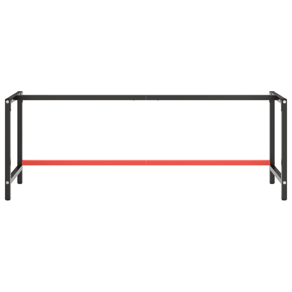 Estrutura p/ bancada 220x57x79 cm metal preto e vermelho mate vidaXL - 5