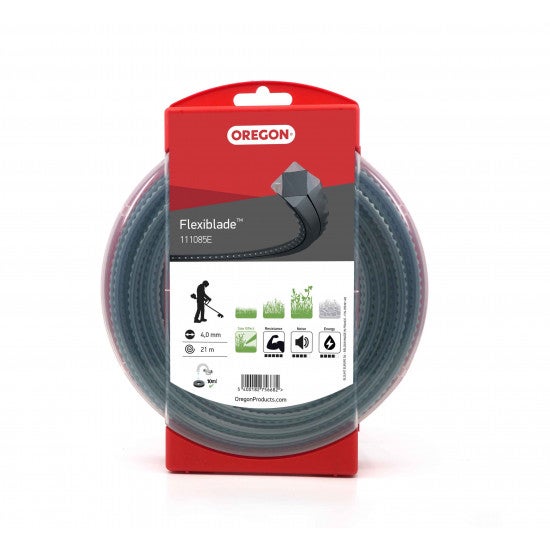 Fil De Coupe Strié Oregon FlexiBlade 4mm 21m - Pour Herbes Denses Et Ronces