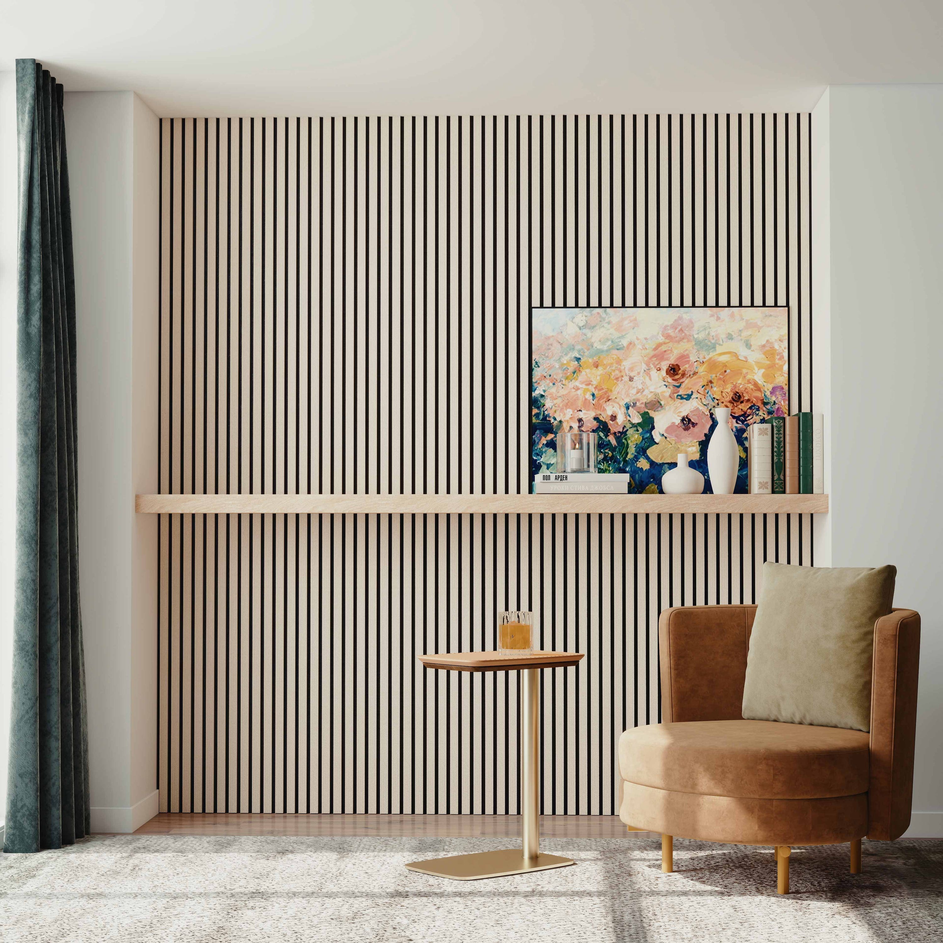 Set di 2 pannelli decorativi fonoassorbenti in legno MDF, 120 cm × 60 ...
