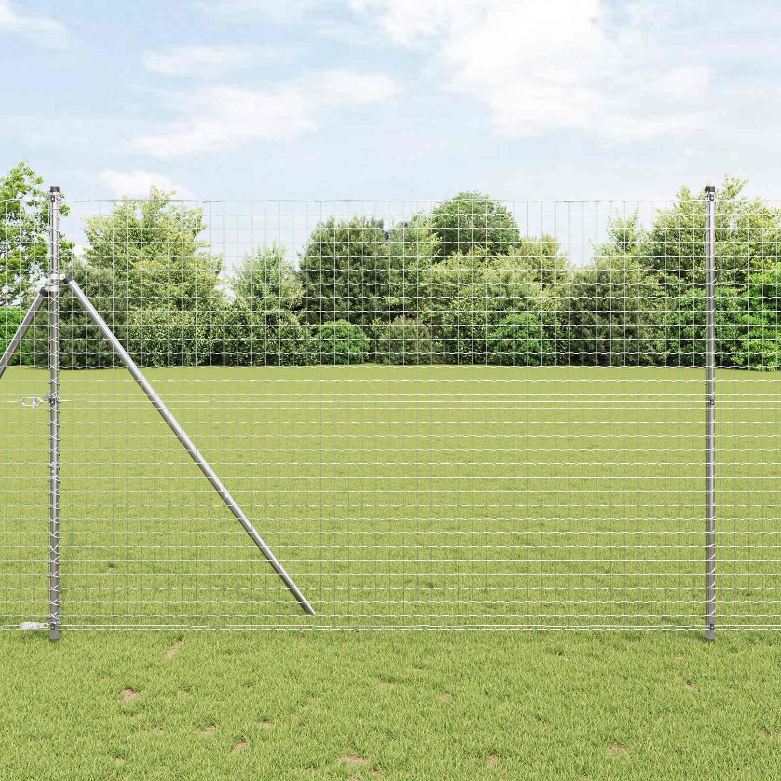 Słupek ogrodzeniowy. 2 pcs Srebrny Stal Malowana Proszkowo vidaXL