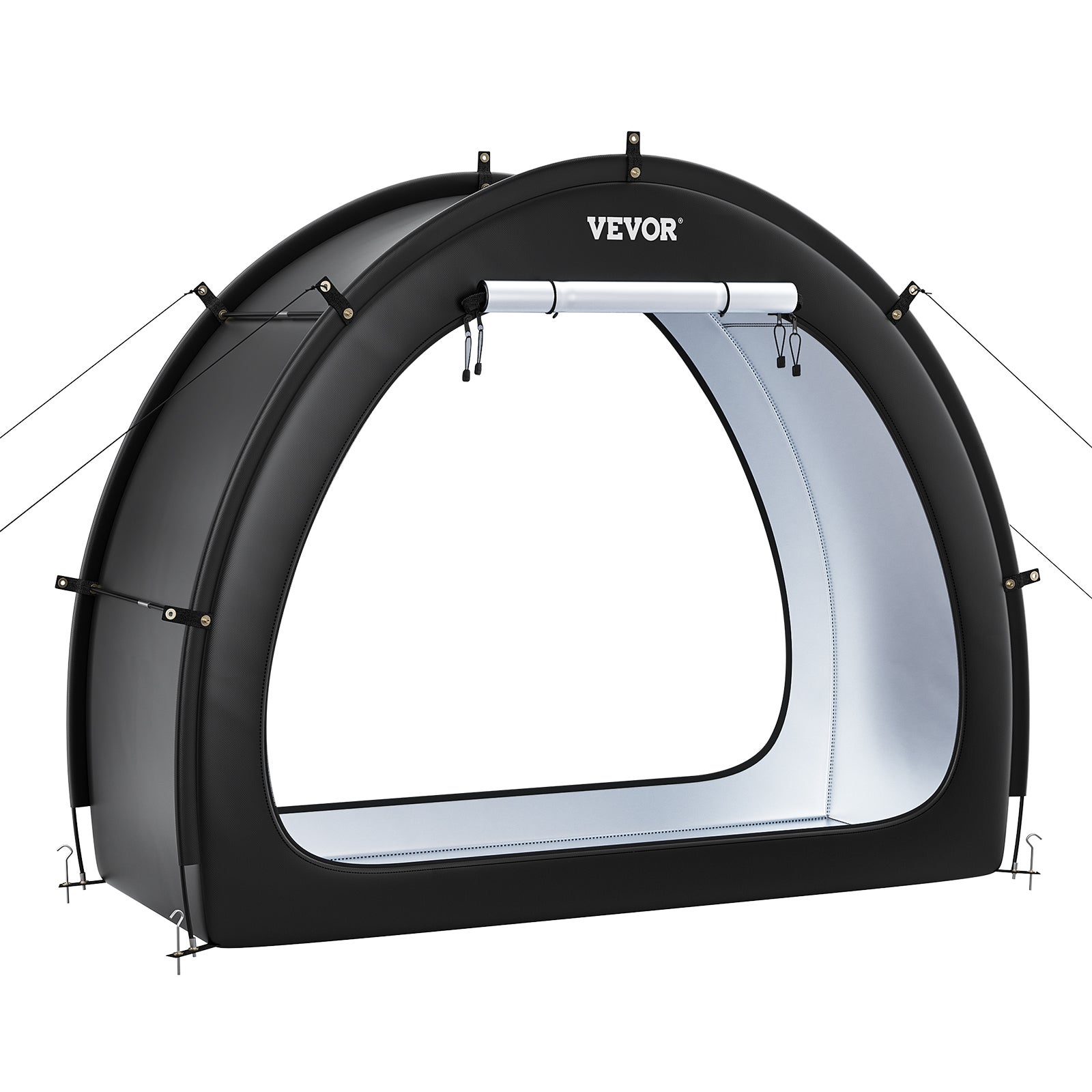 Abri à Vélo pour 1-2 Vélos,VEVOR Tente de Rangement Étanche en Forme d'Éventail,Poteaux Fibre de Verre,Double Fermeture Éclair - 9