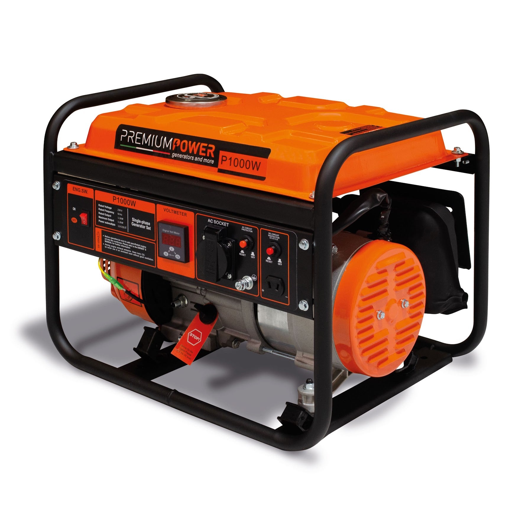 Generatore Di Corrente Inverter 2000W (Max 2200W) Silenzioso - Motore 4 Tempi 7CV, Benzina - 2 Prese Schuko, Serbatoio 15L (11h Autonomia) - Emergenza E Campeggio - 6