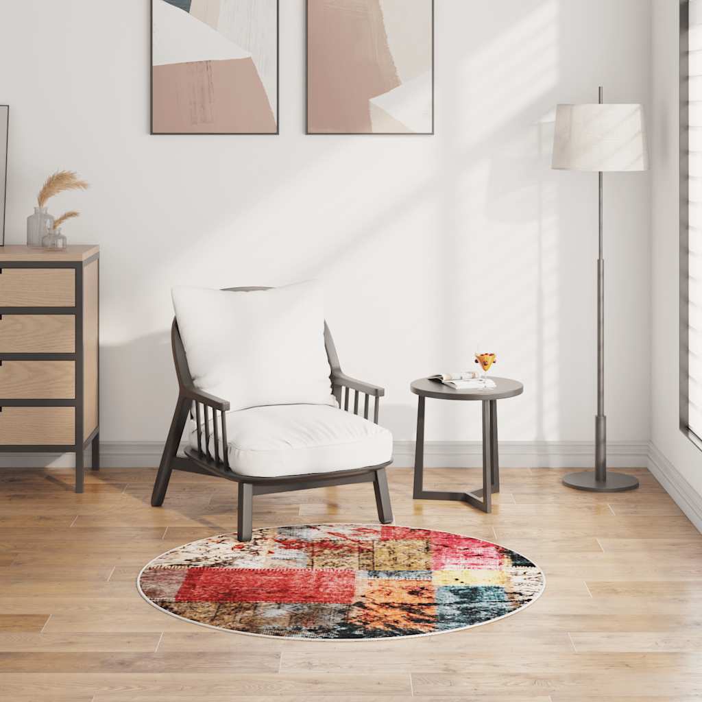Dywan z możliwością prania, patchwork, 120 cm, kolorowy vidaXL