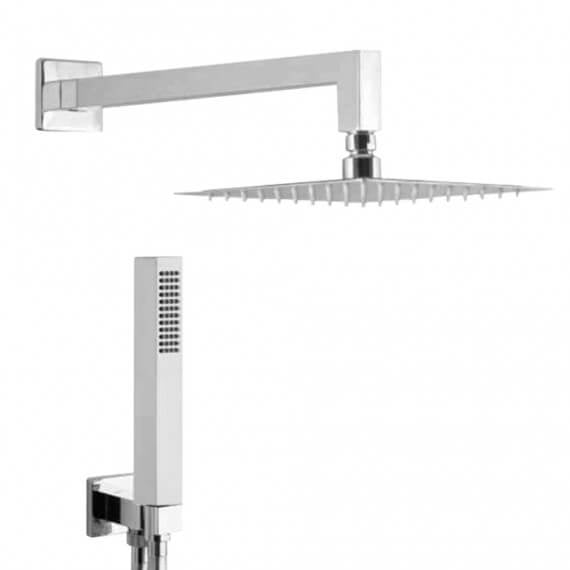 Soffione Doccia Quadrato 30 Cm Acciaio Inox 304 – Ultra Piatto, Getto Pioggia, Alta Pressione, Oro Spazzolato - 3
