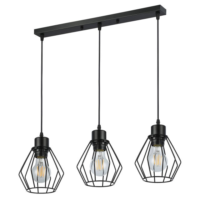 Lampa wisząca sufitowa Otto E27 3-punktowa potrójna IP20 czarna MasterLED