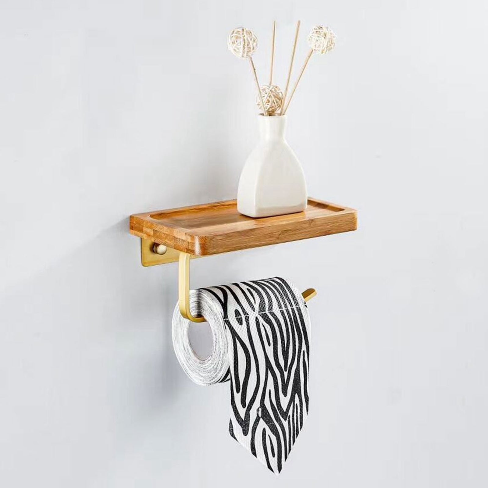 KOTINARA Porte-serviettes En Papier Rustique – Porte-serviettes En Papier De Cuisine Rustique Avec étagère à épices – Un Support Mural Parfait Pour La Cuisine Et La Salle De Bain
