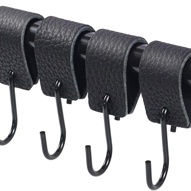 skórzanych haczyków w kształcie litery S – haki ze skórzanymi paskami – haki w kształcie litery S do wieszania lamp kempingowych, ubrań, ręczników