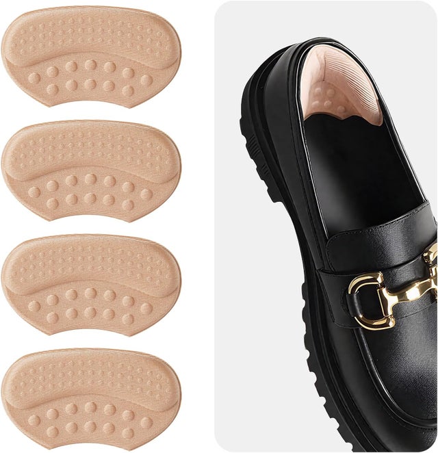 4 Pièces Protège Talon Chaussure,6mm Coussinet de Talon avec Inserts en Éponge, Talonnettes Découpables pour Chaussures Décontractées et Talons Haut