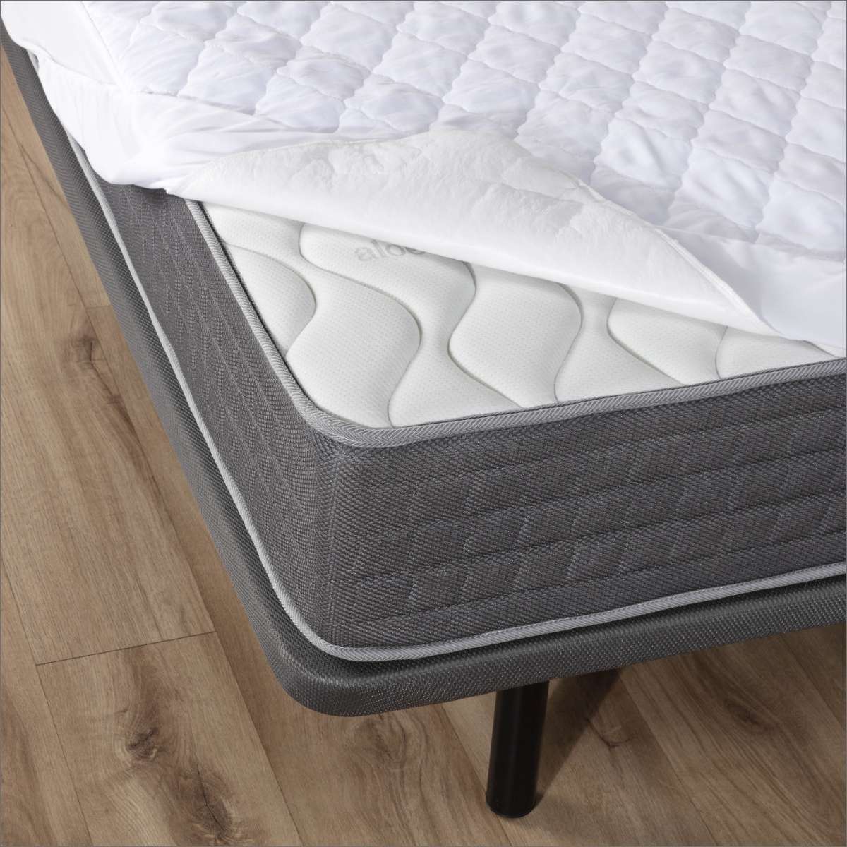 Nalui Protetor de Colchão 160x190/200 cm Acolchado Branco impermeável e respirável - 6