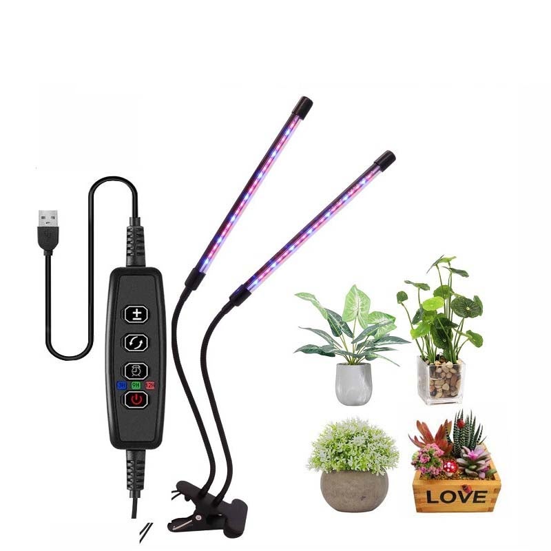 Lampa LED do roślin domowych – pełne spektrum czerwone, niebieskie i żółte, regulowany klips,3 tryby,timer automatyczny, ściemnialna, do uprawy roślin