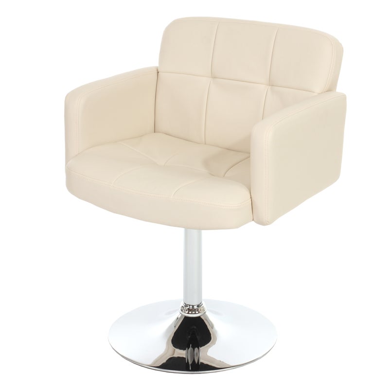 Krzesło do jadalni Orlando, krzesło kuchenne obrotowe, imitacja skóry chrom ~ kremowy