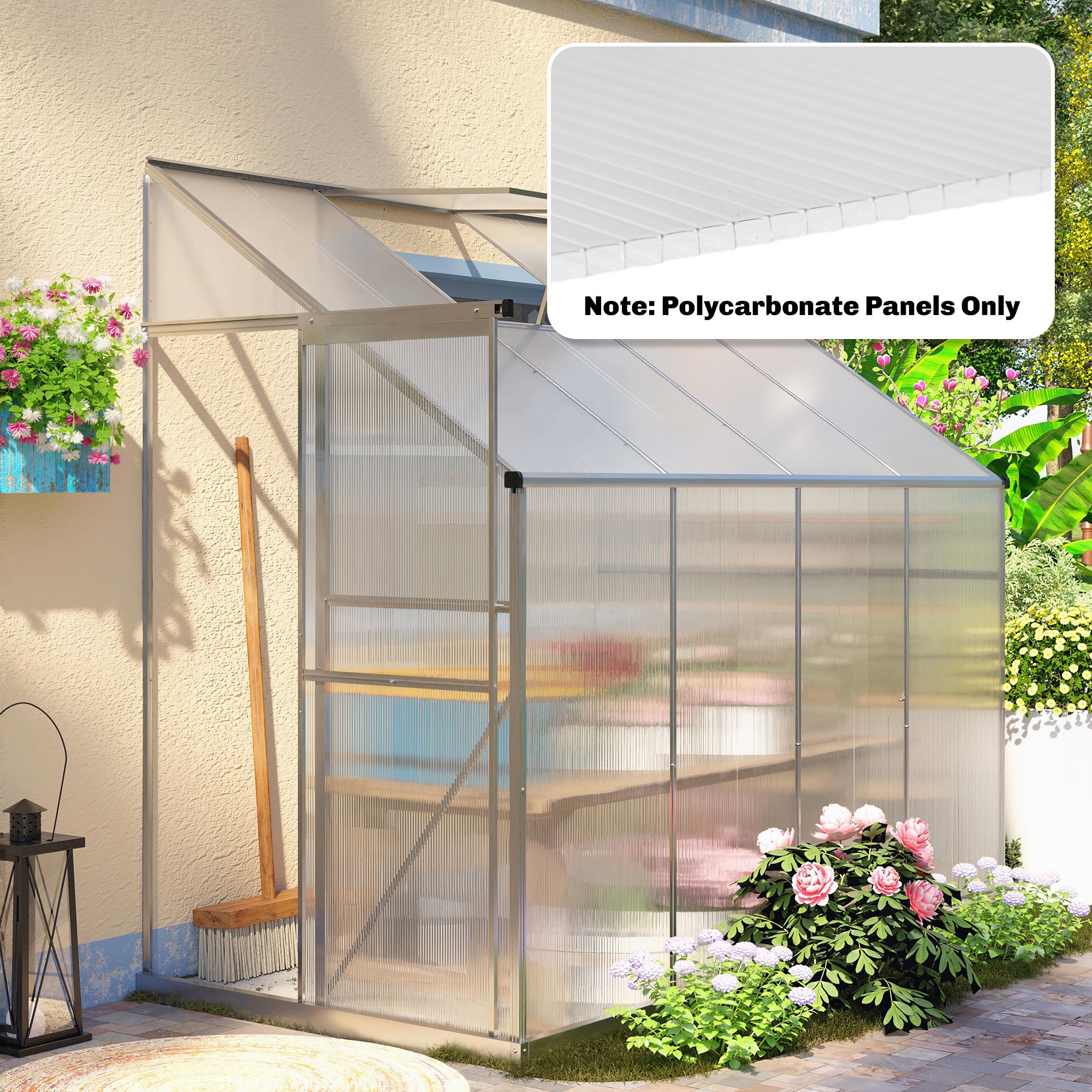 Lot de 10 plaques alvéolaires en polycarbonate, 120 x 60 cm, anti-UV, découpables, pour serres, auvents et toitures. - 3