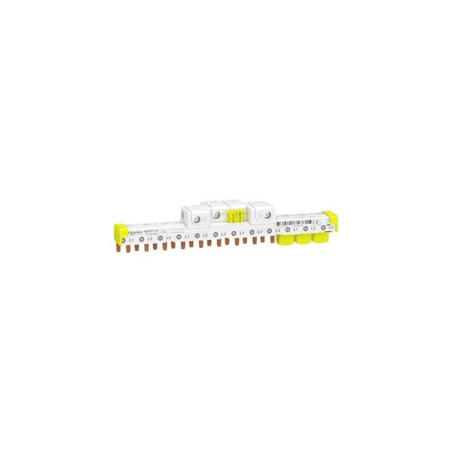 Peigne avec connecteurs intégrés - Raccordement horizontal Acti9 - 63A - 3P+N - 12 modules de 18mm