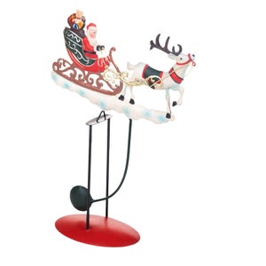 Babbo Natale Gonfiabile Con Slitta E 2 Renne HOMCOM - Decorazione Natalizia Da Esterno, Luci LED, 240x57x112 Cm