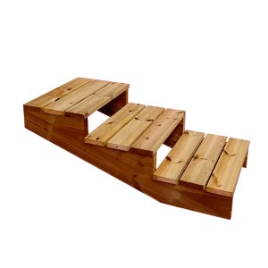 Scaletta In Legno Naturale 3 Gradini - Pieghevole, 38x58x64.5cm Aperta, Leggera E Pratica - Foto 2