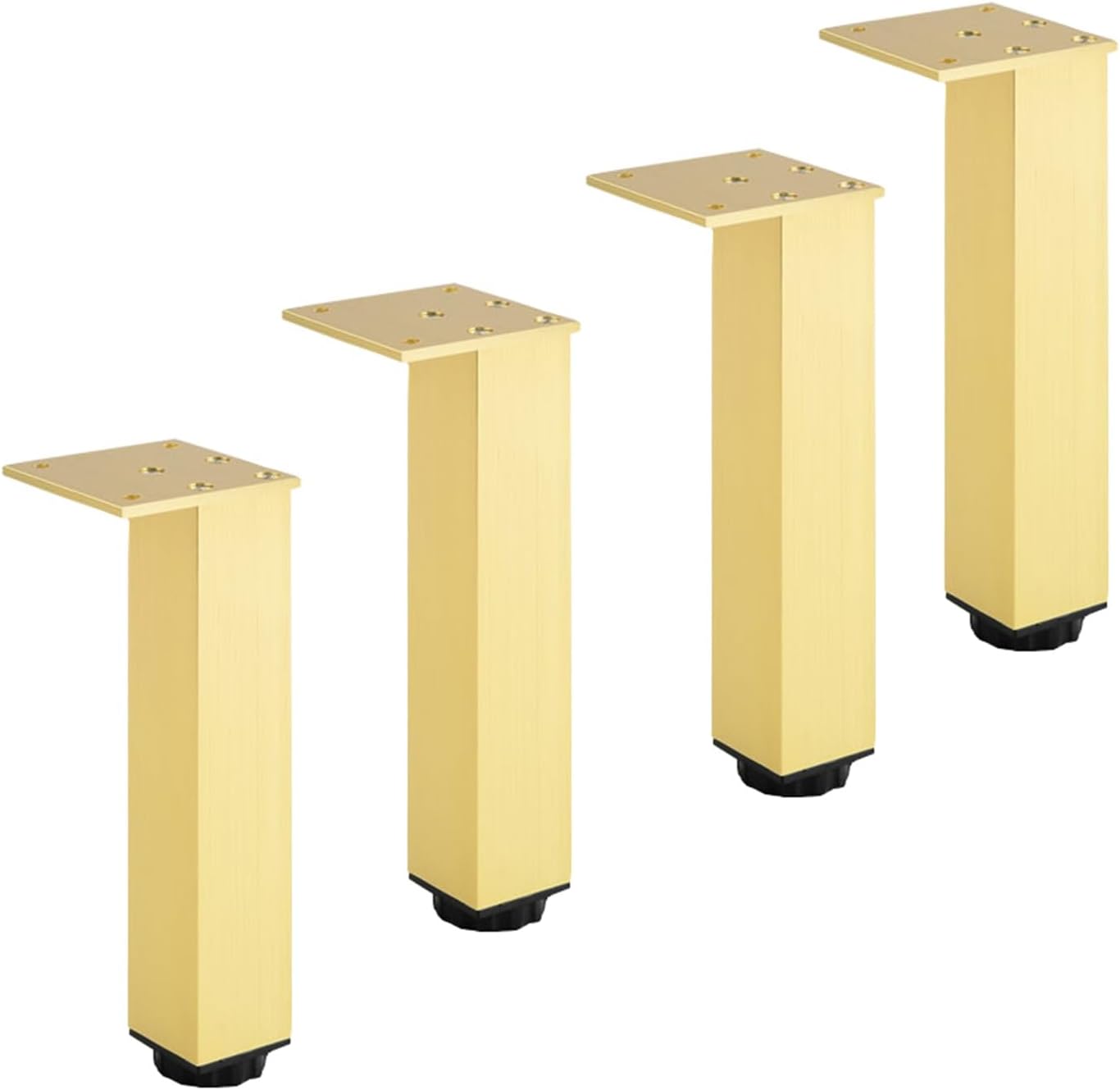 Nogi meblowe aluminiowe regulowane, zestaw 4 szt., do mebli, sof i stołów, złote, 18 cm (regulowane od 180 do 198 mm)