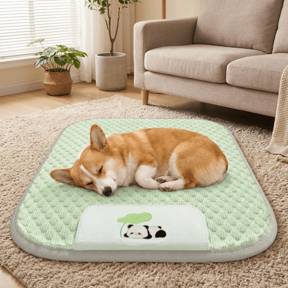 Tapis rafraîchissant pour animaux, Vert, tapis rafraîchissant d'été, tissu texturé à billes de glace, convient aux chats et aux chiens, 45x35 cm - 6