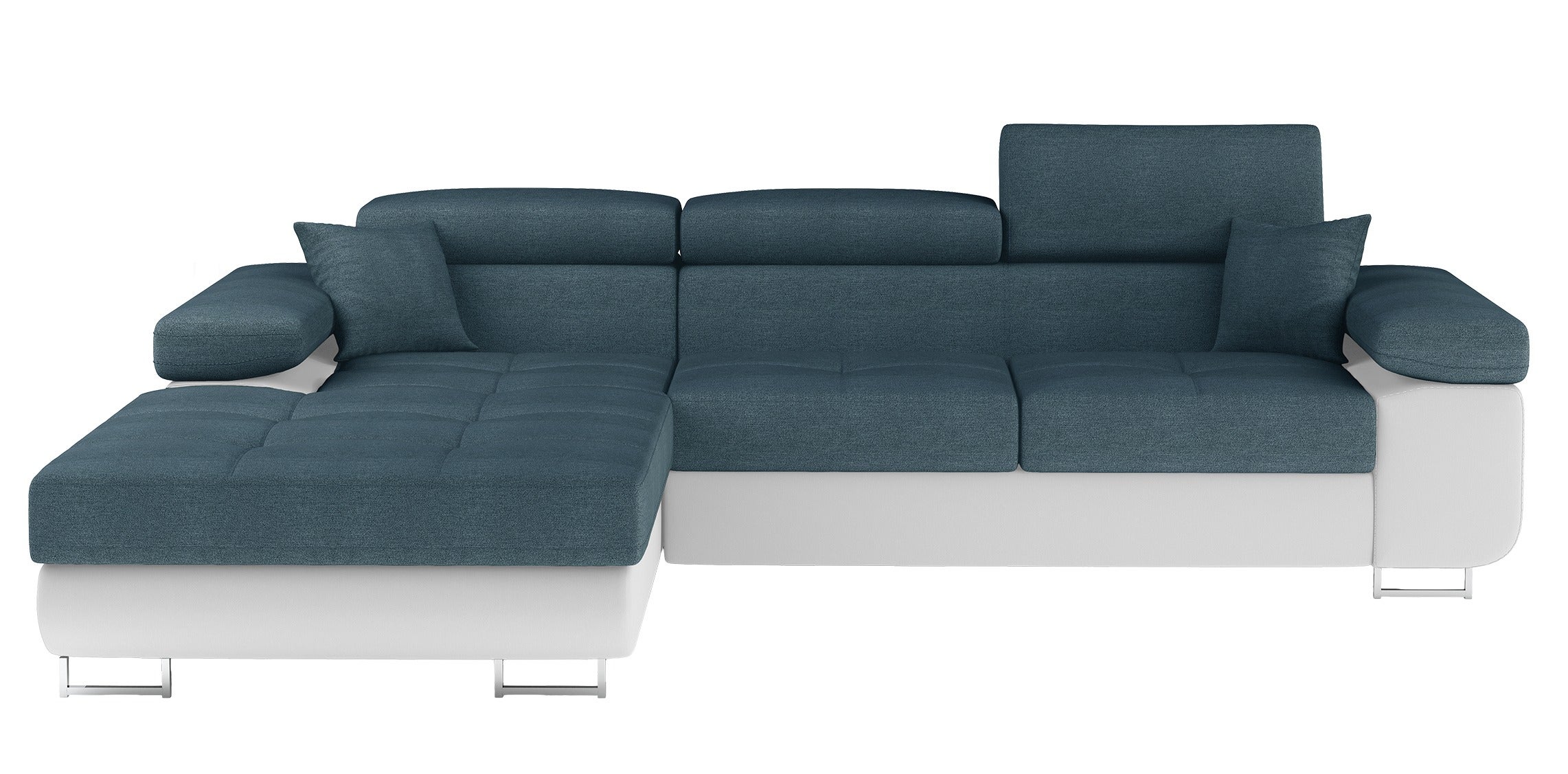 Canapé d'angle convertible appuis-tête réglables KALIZO - Coffre et