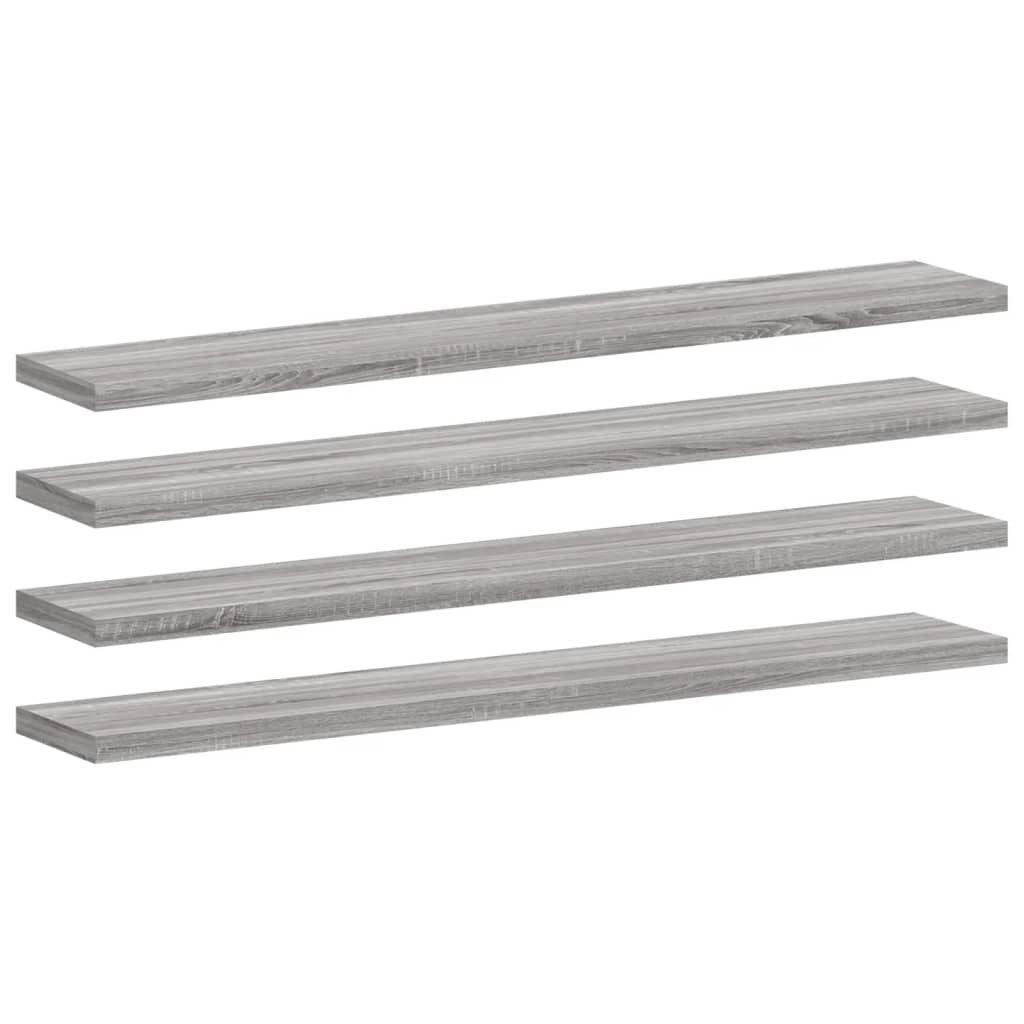 Półki ścienne, 4 szt., drewno kompozytowe Sonoma Grey, 60x10x1,5 cm - COMFORTXL