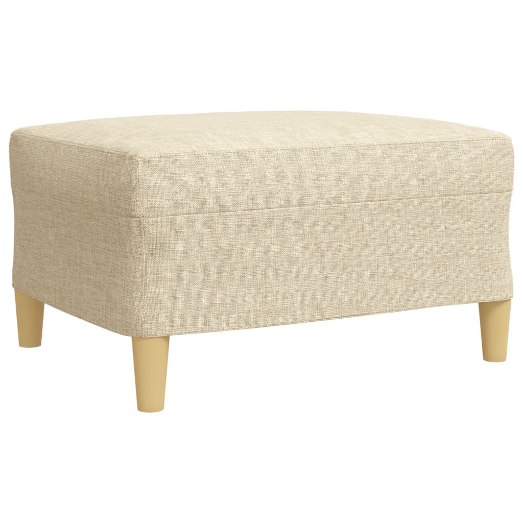 Set Divani 4 pz con Poggiapiedi e Cuscini Crema Tessuto vidaXL - 7