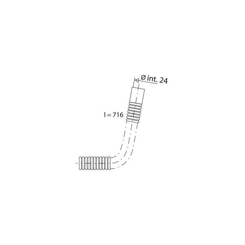 Tube de trop plein pour baignoire, diamètre 24 mm, longueur 716 mm - 2