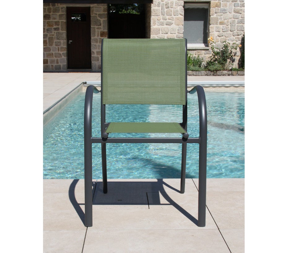 Ensemble table et chaises de jardin - 6 places - Vert - HONFLEUR BEZIERS ARDOISE - 3