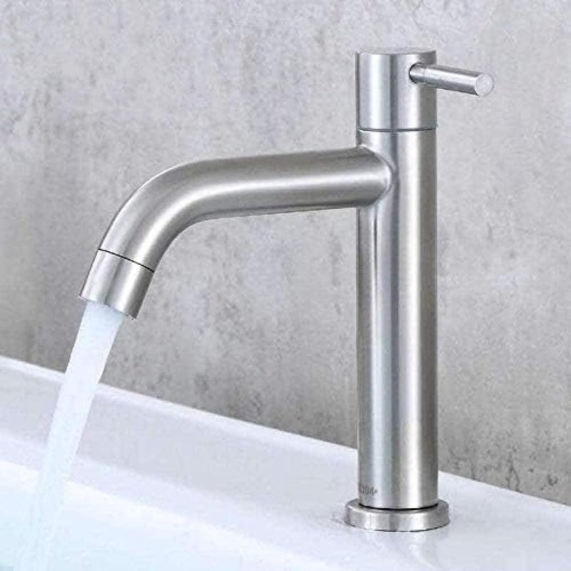 Czarny kran umywalkowy - odpowiedni do umywalek łazienkowych, kamperów, umywalek komercyjnych, gospodarstw rolnych itp. - 1 sztuka, srebrny