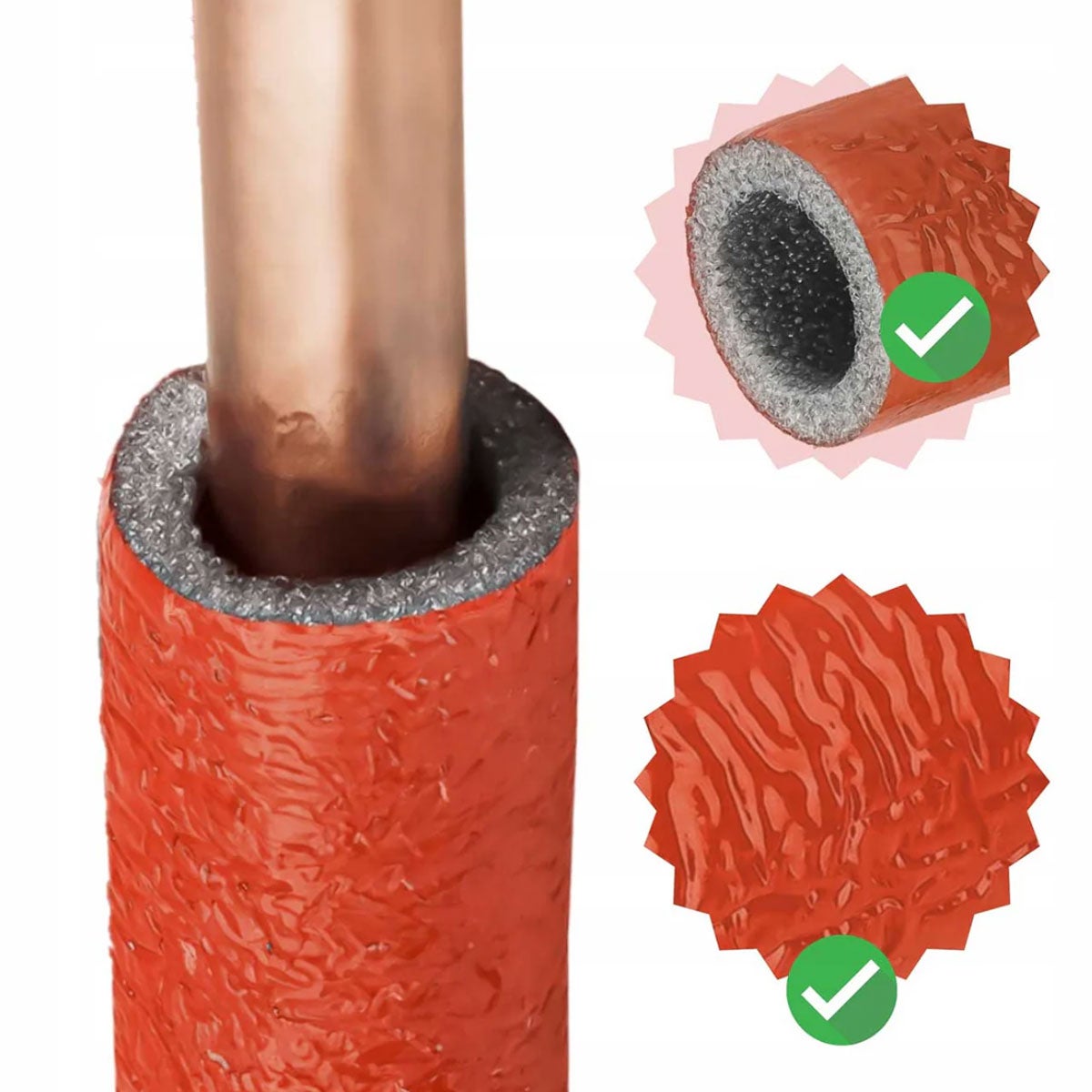 15mm Espuma Polietileno Vermelha Isolamento Tubos 10m Rolo 6mm Espessura - 4