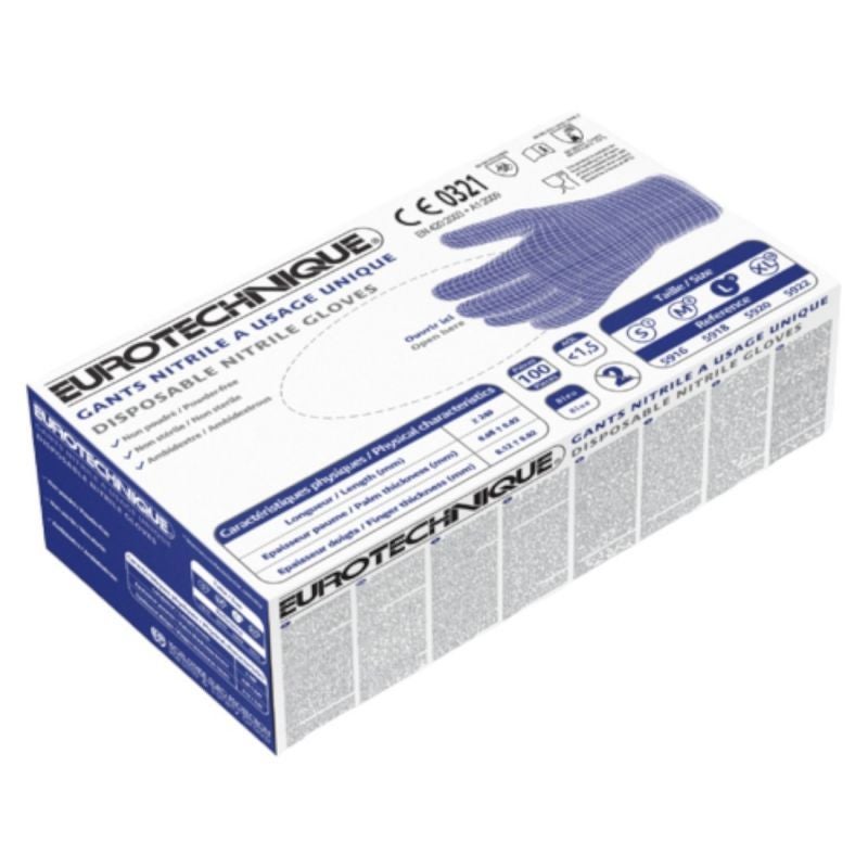 Gants Nitrile bleu 5900 non poudrés AQL1.5(boîte de 100 gants) - COVERGUARD - Taille L-9 - 3