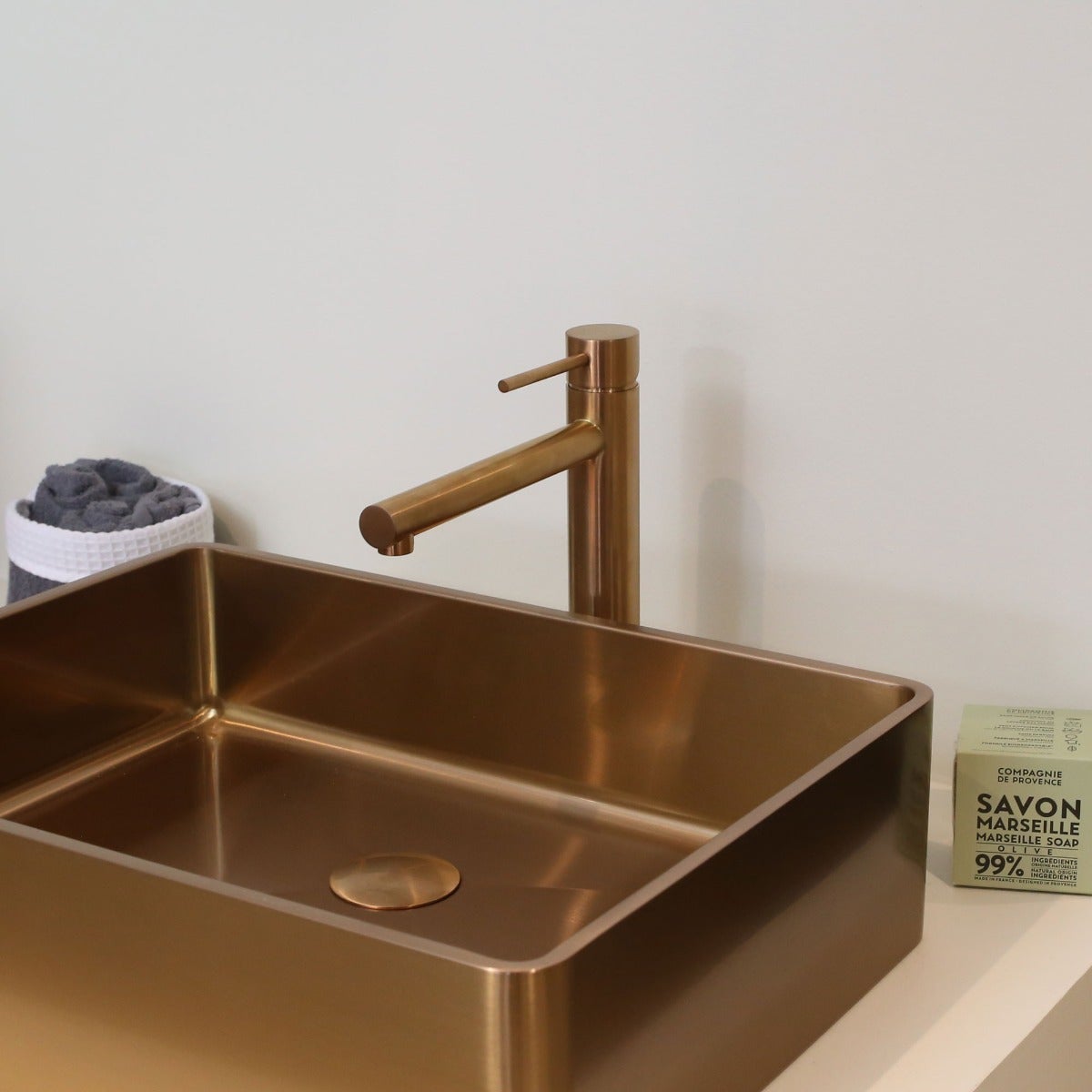 Luisa mitigeur lavabo haut cuivre brossé - 5