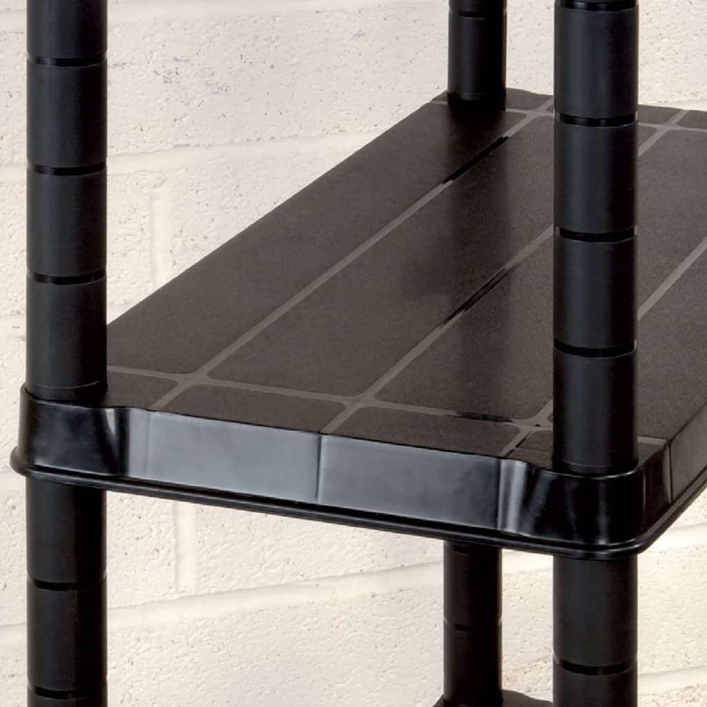 Prateleira de armazenamento de 4 níveis preta 122x30,5x130 cm plástico – ComfortXL - 4