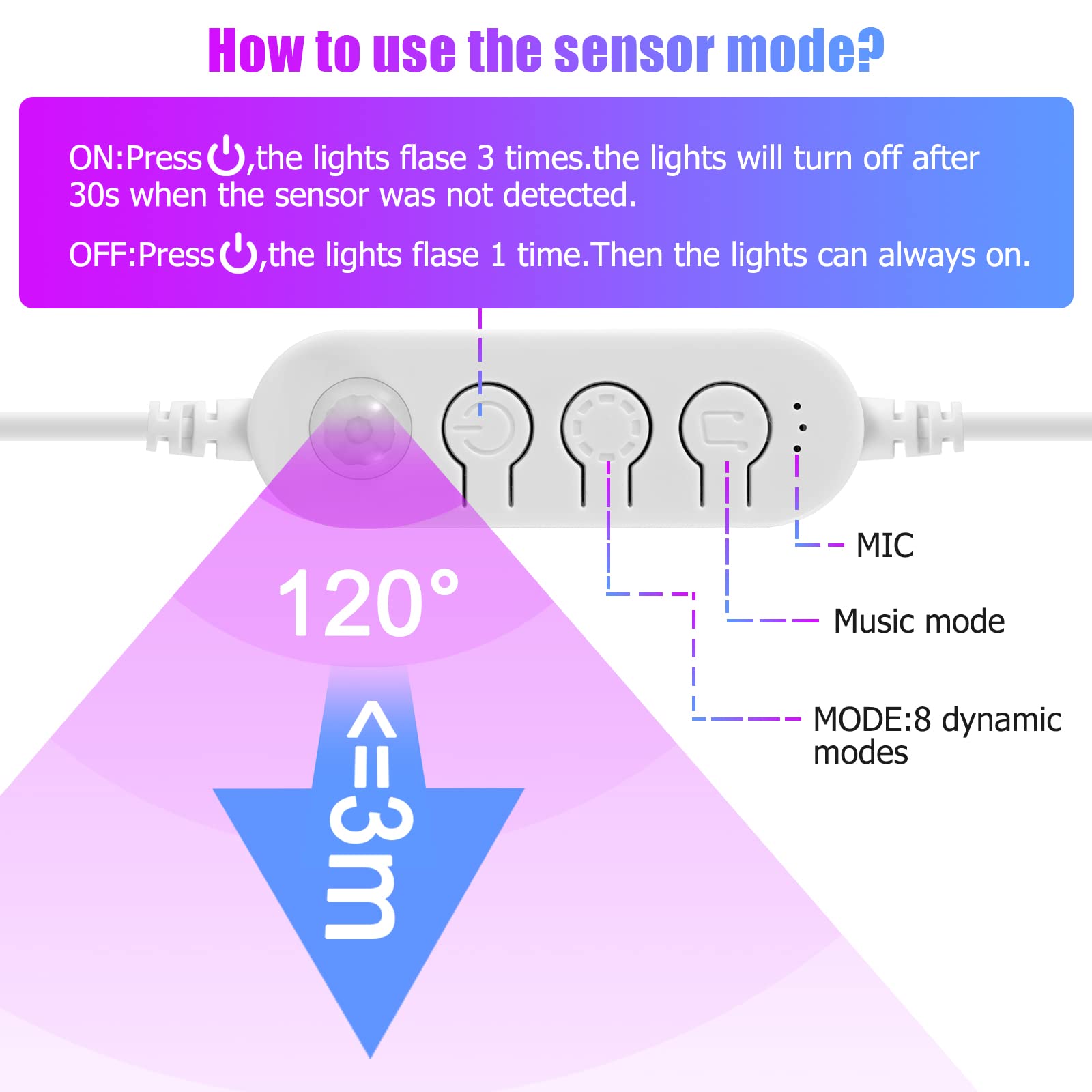 Striscia LED Tunable White Con Sensore Movimento - 5M 150 LED, Telecomando E Timer - Foto 11