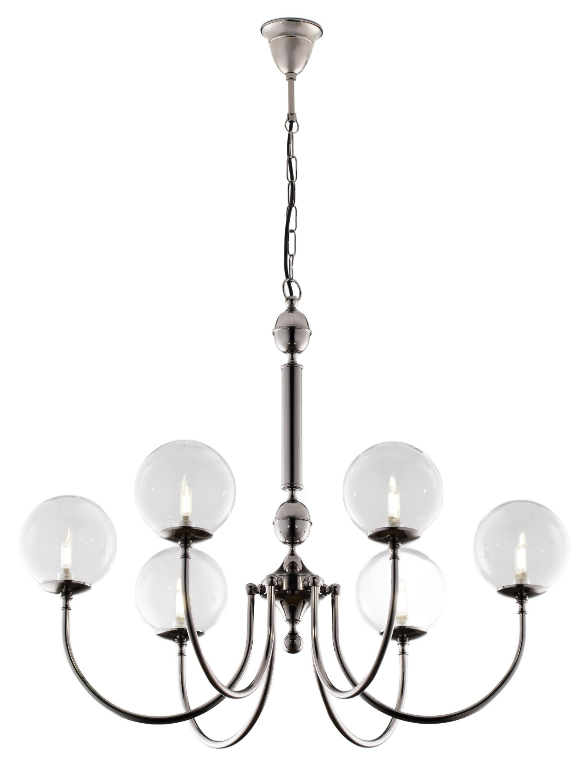 Lampa wisząca BRILLANTE czarny chrom 6xG9x15W metal wym:105x85x85cm IP20 Jupiter