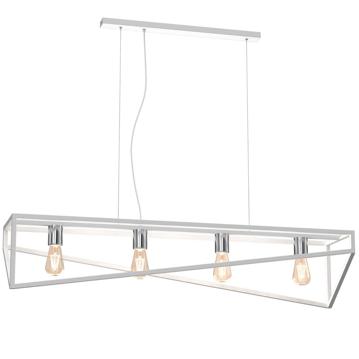 Lampa wisząca Gote biały mat-chromowana 4xE27x15W industrialna wym: 125 x 100 x 25 cm metal Luminex