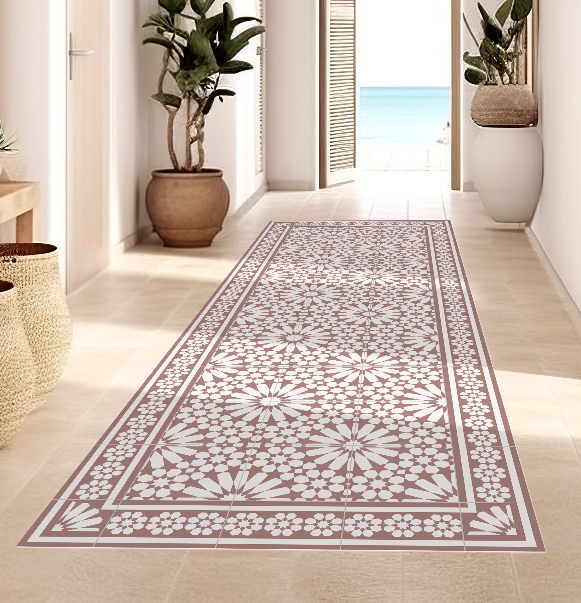 Samara Dywan winylowy terakota 80x300 cm - PVC antypoślizgowy, winyl do kuchni lub salonu, zmywalny, wodoodporny styl